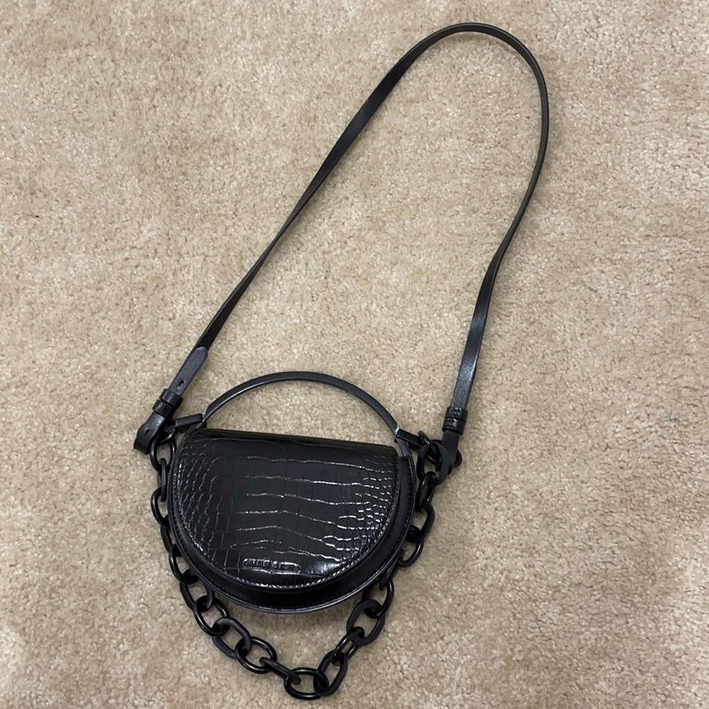 Black Charles & Keith crossbody bag with chain
